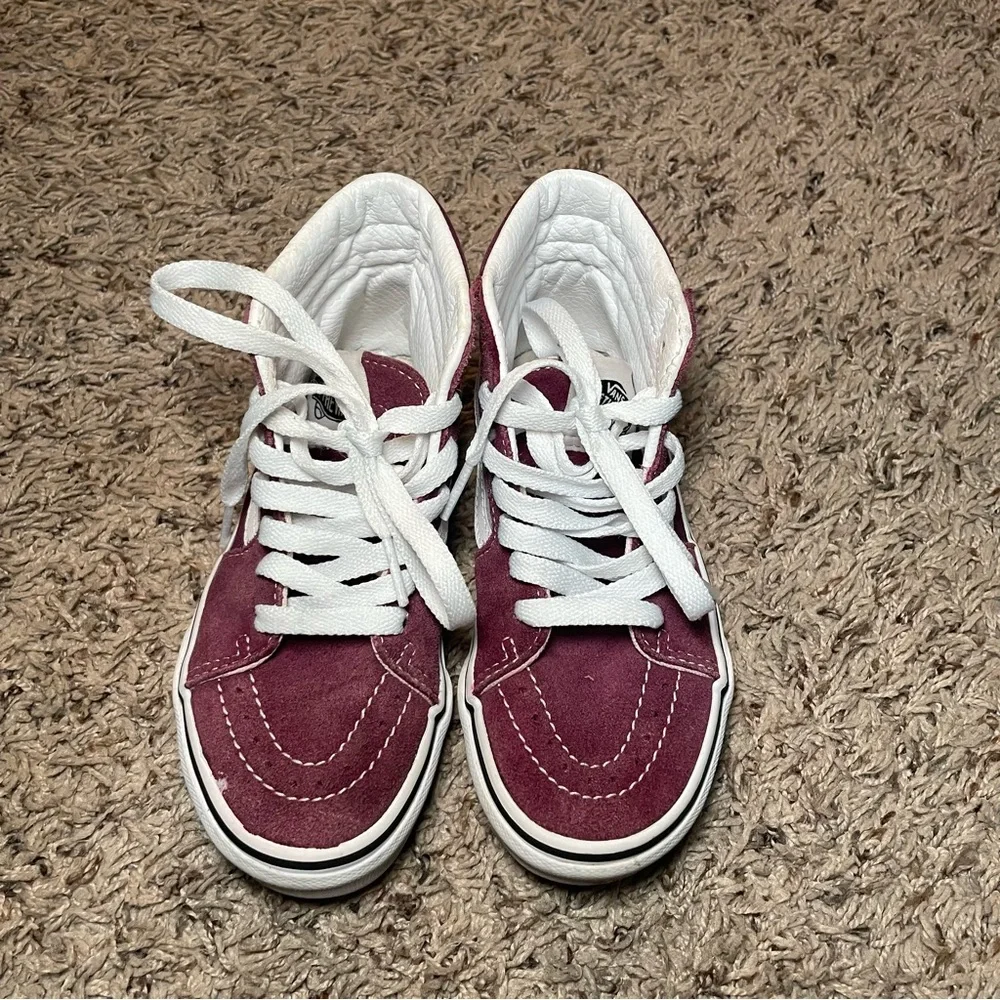 Vans Off The Wall Old Skool High Top‎ Skate Shoes kids Sz 12.5 Maroon